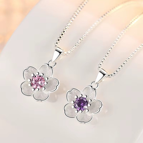 925 silver flower necklace