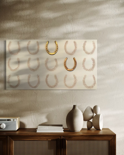 Authentic horseshoe canvas art - horseshoe,