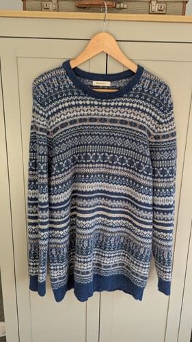 Woolovers blue fairisle knit - woolovers,