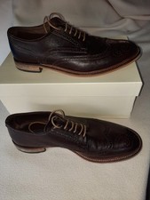 Mens RochaJohnRocha Leather Brogue Shoes Dark Brown-Size UK 9 (43) Good Used con