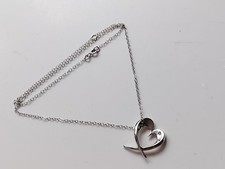 Sterling Silver Chain Pendant Hot Diamonds Entwine Heart Necklace