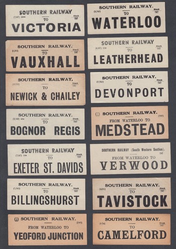 Fourteen old luggage labels - old,