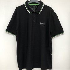 Hugo Boss Paddy Pro BNWOT Black Polo Shirt Moisture Manager Men’s Large STUNNING
