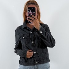 Ladies H&M Grey Denim Jacket Size 12