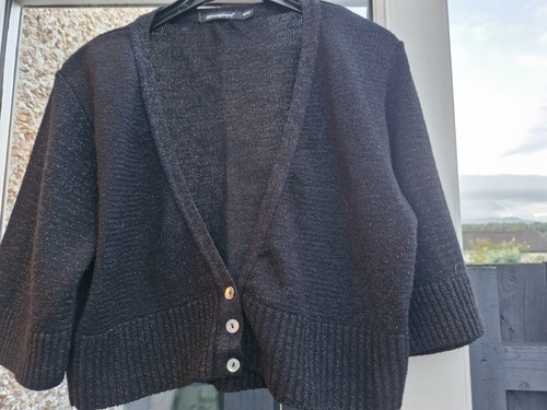 Black sparkly cropped cardigan - cropped,