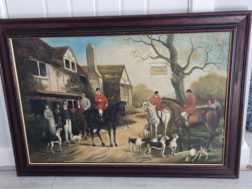 Hand painted vintage oil - hand,