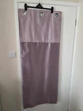 A pair of lilac faux velvet and silk curtains 46"×54"
