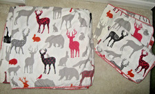 NEXT Double Christmas Duvet / Bedding set 2 pillow cases Reindeer stag rabbits