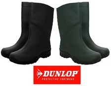 mens womens Dunlop half length wide Calf fit wellington rain waterproof wellies