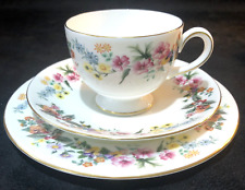 Vintage Wedgwood “Downland” Bone China Cup, Saucer & Tea Plate Trio