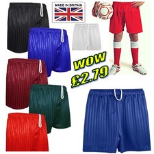 PE Shorts Boys Girls Childrens Shadow Stripe School Sports Football Ages 2-13 