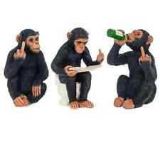 Cheeky Monkey Middle Finger Ornament 20cm - Funny Chimp Figurine Rude Gift Decor