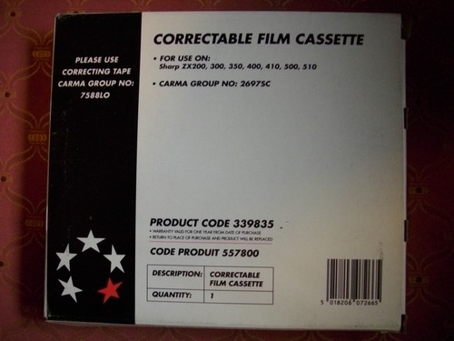 Correctable film cassette - film,