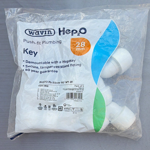 Wavin hep2o 28mm push - 28mm, 90°