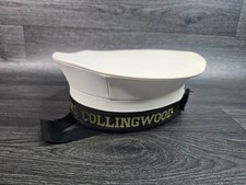 Royal Navy HMS Collingwood Sailor Cap RN Class II White Hat 58CM - Needs Clean