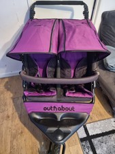 Out N About Double Nipper 360 V4 Off-Road Pram Buggy Pushchair With raincover