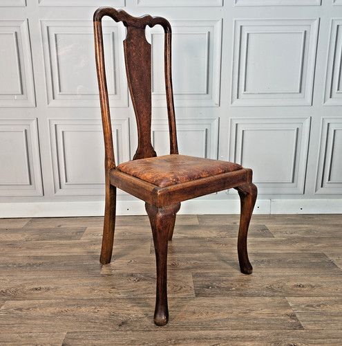Antique oak dining - chair, queen