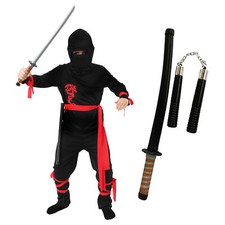 BOYS NINJA HALLOWEEN COSTUME SAMURAI JAPANESE WARRIOR ASSASSIN FANCY DRESS CHILD