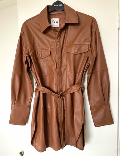 Zara brown faux leather belted - brown,
