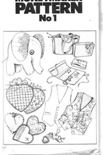 Vintage cushion elephant waistcoat bags night case jewellery roll sewing pattern