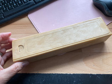 Vintage Hard Plastic Pencil Case Box 2 Tier with Sliding Lid & Swivel