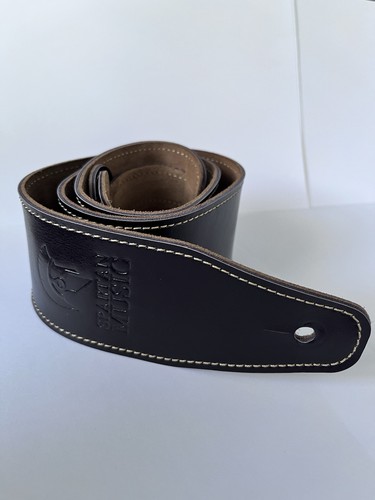 Brown leather guitar - brown, strap