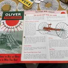 Oliver Rakes & loader  fold out-page sales brochure 1941- scarce in uk