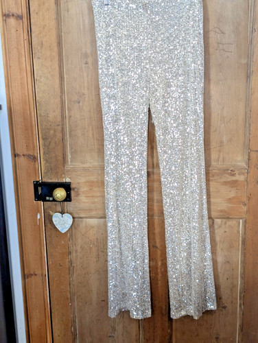 Mango mng silver sequin - mng, flared