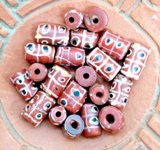 21 Venetian African trade beads tic tac toe design