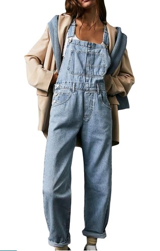 Y2k relaxed denim overalls - y2k,