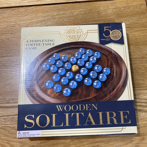 Wooden marble solitaire game - wooden,