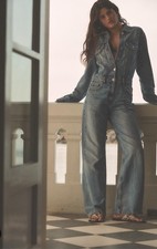 ZARA Collard DENIM Blue Long