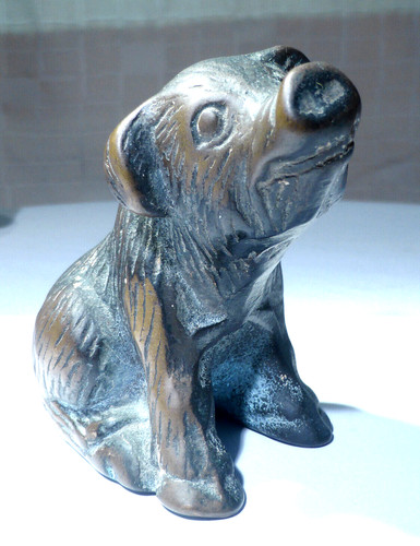 Vintage cast brass paperweight - cast,