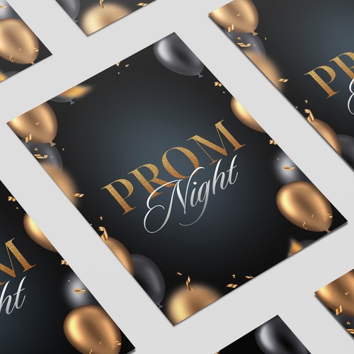 Prom night black design - prom, poster
