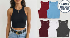 Ladies Ribbed Crop Top Tank