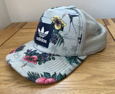 Adidas Skateboarding Floral Botanical Trucker Hat Cap Adjustable Rare Hawaii