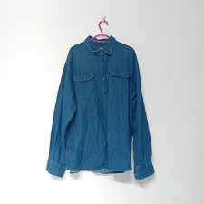 Vintage Wrangler men's Denim Shirt Large Blue western 90s button up long sleeve