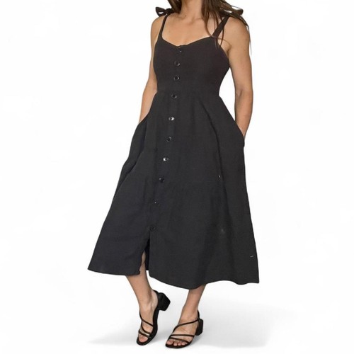 Urban outfitters black smocked - black,