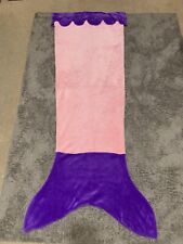 Girls Pink & purple Mermaid Tail Fleece Blanket - Excellent Condition