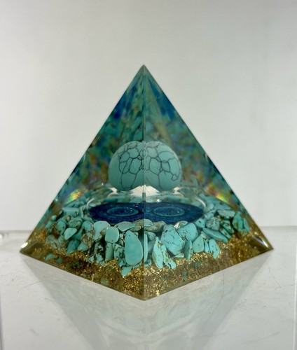 Orgonite pyramid turquoise - pyramid,
