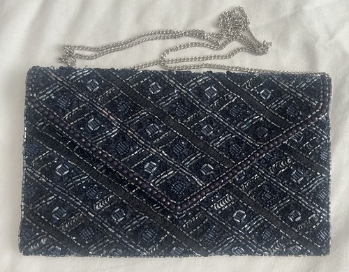 Navy beaded envelope - navy,