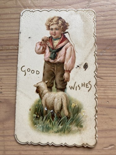 Victorian christmas card - card, young
