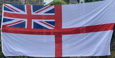 Genuine Ex-British Royal Navy White Ensign Naval Flag Huge 184 x 368cm RN