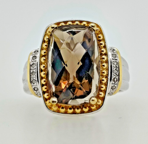 Sterling silver smoky quartz - silver,