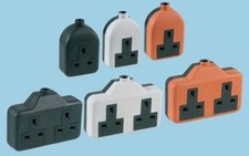 13A RUBBER MAINS EXTENSION SOCKETS SINGLE OR DOUBLE ORANGE WHITE BLACK