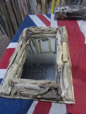Wooden DRIFTWOOD Wall Mirror Rectangular Rustic Nautical 16 X 24 "