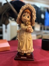 Giuseppe Armani - Sleepy Girl Holding Teddy Bear Figurine Rare 1984- 13.5"