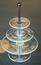 Dolls House Cake Sandwich Stand 3 Tier Real Glass Black 1:12 Scale G8GBk tumdee
