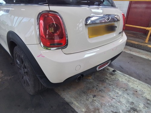 Rear bumper white mini - white, hatch