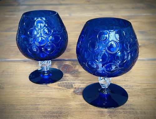 Pair vintage 1970s cobalt - vintage,
